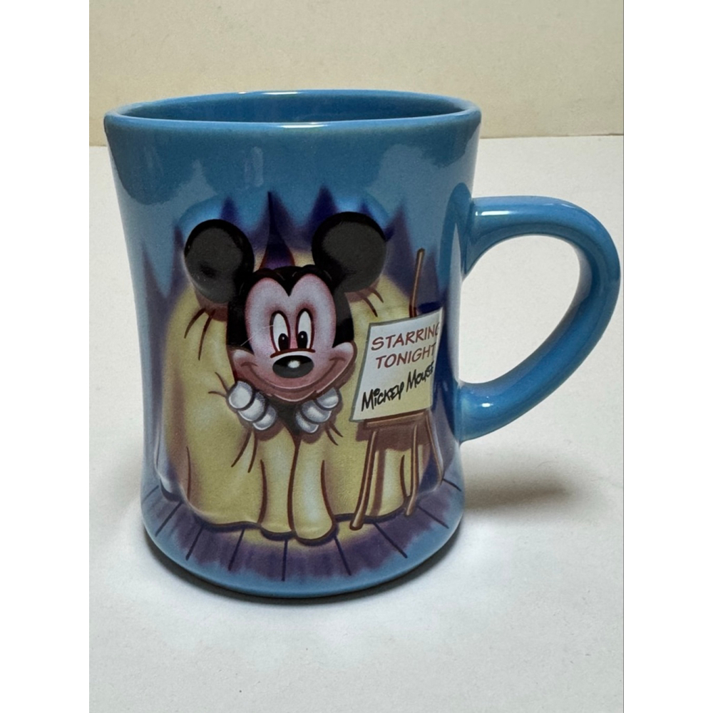 Mickey Mouse Starring Tonight Curtain Call Embossed Mug Disney Store